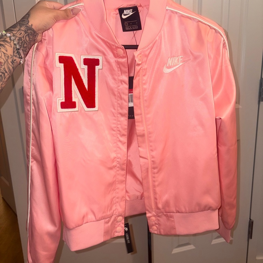 Nike Kids Pink Bomber Varsity Jacket